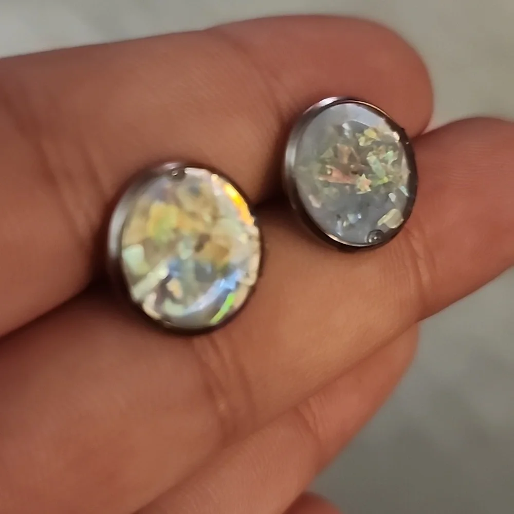Iridescent Stud Earrings